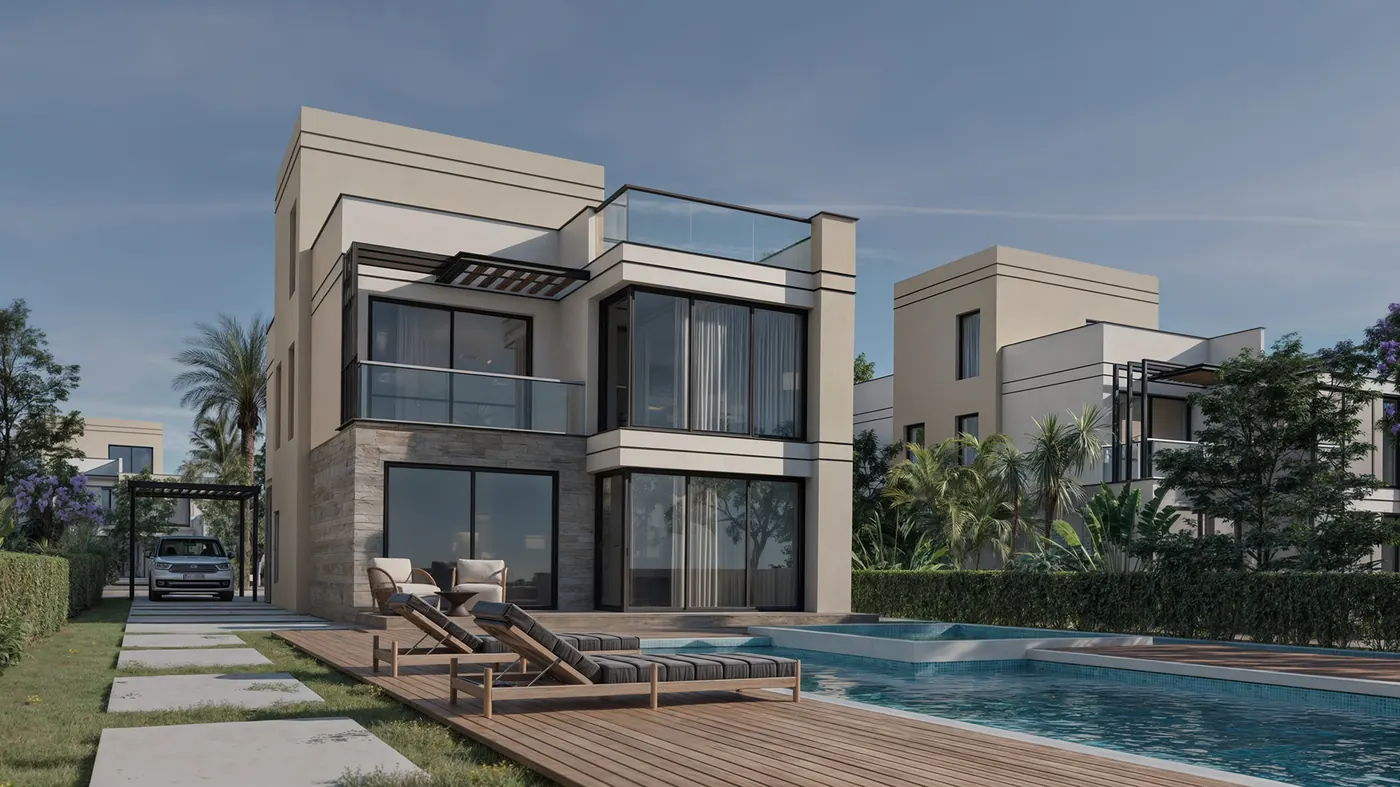 حديقة فيلا ستاند الون داخل Hyde Park New Cairo بإطلالة على البارك