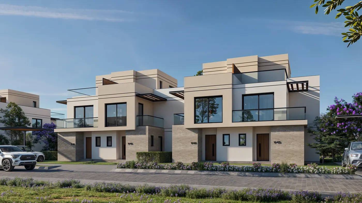 تاون هاوس Hyde Park compound New Cairo بحديقة خاصة في التجمع الخامس